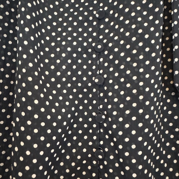All Saints Black and White Polka Dot Blouse - Picture 2 of 8